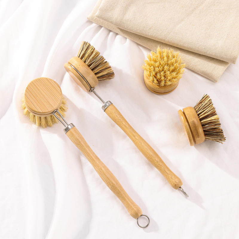 Bamboo Kitchen Cleaning Scrub Brush with