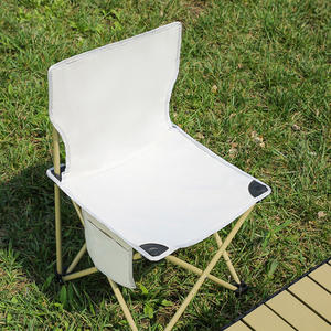 Chaise pliante <span class=keywords><strong>de</strong></span> <span class=keywords><strong>camping</strong></span> portable d'extérieur au design moderne, fauteuil pliable avec poche latérale et dossier pour <span class=keywords><strong>la</strong></span> pêche - Product Image 2