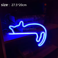 Lumière néon LED en acrylique en forme de chat paresseux, à suspendre au mur, alimentation par batterie ou USB, contrôle par bouton, CRI 60, pour décoration intérieure romantique ou de fêtes