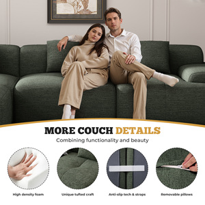 Modern L-Shaped Modular Sofa Bed with Chenille Cover Sponge-Filled Convertible Design Durable Eco-Friendly for Hotel Use - Product Image 5