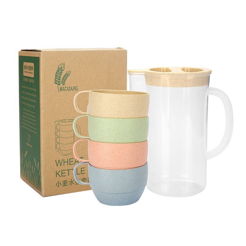Set (4 cups in a cold water pitcher) including cardboard box