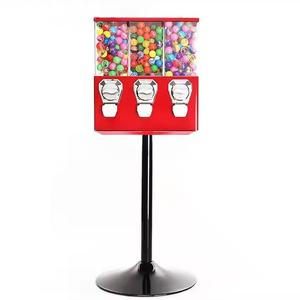 Máquina Expendedora de Dulces Operada con Monedas, Comercial, con Triple Compartimento, Dispensador de Chicles, Máquina Expendedora de Hierro con Soporte - Product Image 1