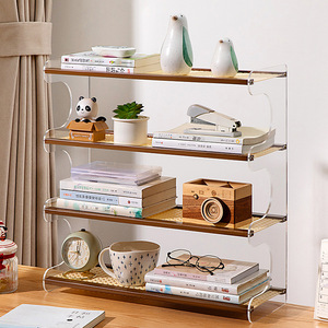 <b>Desktop</b> bookshelf, simple tabletop <b>shelf</b>, children's bookshelf, minimalist multi-functional storage rack, countertop storage - Product Image 1