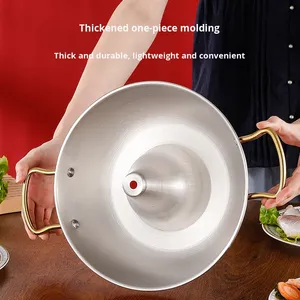 Fornello a Induzione Commerciale HENGCW in Acciaio Inox 304, Pentola Singola per Hot Pot, Fornello a Cassetta Piccolo, Pentola per Sukiyaki Stile Pechino Antico - Product Image 3