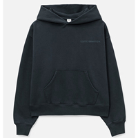 Sweat-shirts à capuche en coton pour hommes, noirs, coupe oversize, épais, style streetwear, avec logo personnalisé et impression en relief