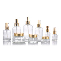 Ensemble de flacons de parfum de luxe personnalisés en verre avec pompe, pots de crème, flacons compte-gouttes pour cosmétiques et soins de la peau, diffuseurs à bâtonnets (15g-100g)