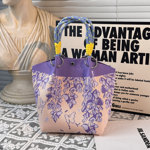 Sac fourre-tout en tricot à imprimé fruits mignon 2026, grande capacité, sac à main portable, sac de voyage pour maquillage, sac seau pour femmes, vente en gros - Product Image 5