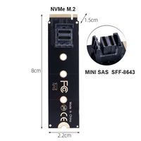 NVME M.2 KEY M Mini SAS SFF-8643 AdapterU.2 SSD Adaptor Kabel Konverter Ekstensi Komputer Laptop Motherboard Ekspansi SolidState