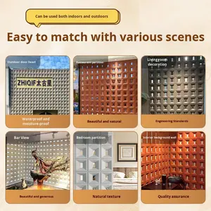 อิฐตกแต่งน้ำหนักเบาแบบกำหนดเองได้ ผลิตจาก PU รูปทรงกลวง แบ่งเป็นสองด้าน แบบกั้นห้อง 9 ช่อง  ตกแต่งด้วยปูนซีเมนต์ - Product Image 2