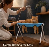 Hamac et support de bain classiques en tissu pour toilettage et nettoyage des animaux de compagnie, style Pékin, avec fonctions anti-griffures et anti-morsures pour chiens et chats