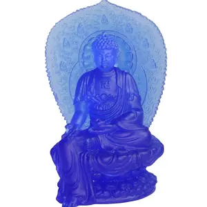 Esculturas De Cristal Estátua De Buda De Vidro De Cristal Shaolin Bhaisajyaguru Para Casa Presente Religioso Decorativo