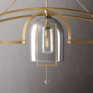 Vintage American Brass Chandelier <b>Large</b> Villa Dining Room Island Decoration Blown Glass Modern Design Luxury Chandelier Lighting - Product Image 4
