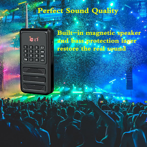 Mini xách tay FM Đài phát thanh với màu xanh răng, túi Walkman đài phát thanh với ghi âm giọng nói, thẻ SD máy nghe nhạc MP3, có thể sạc lại pin hoạt động - Product Image 4