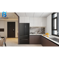 Armoires de cuisine en chêne de qualité supérieure, style européen moderne, laquées, pour villa de luxe