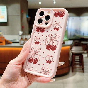 เคสโทรศัพท์มือถือ TPU กันกระแทกสไตล์ติดโบว์รูปเชอร์รี่น่ารักพิมพ์ลายบันไดสำหรับ <span class=keywords><strong>Iphone8</strong></span> x XR XS 11 12 13 14 15 16 17 Air - Product Image 5