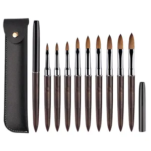 1PC Kolinsky Sable Acrylic Nail Art <b>Brush</b> Nail Extension UV Nail Gel Carving Pen <b>Brush</b> Flat <b>Round</b> Red Wood Acrylic <b>Brush</b> - Product Image 4