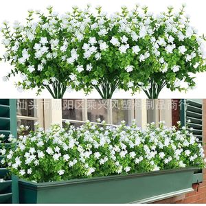 Planta Artificial de Eucalipto y Camelia de 36 cm con 7 Ramas, Decoración Verde para Exteriores - Product Image 3