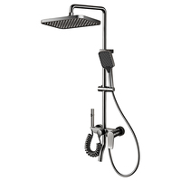 Ensemble de douche thermostatique à affichage numérique 4 fonctions avec pommeau de pluie et douchette à main, finition bronze, vente en gros usine OEM ODM