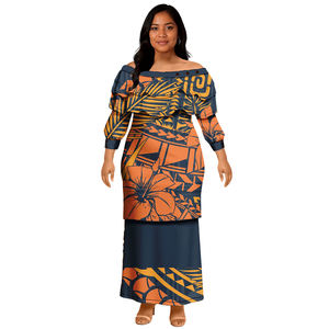 Island Dress Samoan Puletasiレディースセットプラスサイズポリネシア部族シャツドレス<span class=keywords><strong>2</strong></span>ピースセット女性 - Product Image 5