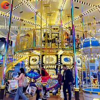 Manèges de foire super luxe manèges Double Decker Carrousel Jeux de carnaval à chevaux Merry Go Round à vendre