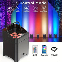 8 Piezas Foco LED Par 6X18W RGBWA UV 6 en 1 a Batería con Control Remoto Inalámbrico 2.4G, W-DMX, DMX512 y Wifi para DJ, Discoteca, Escenario, Fiestas y Hoteles