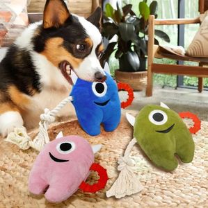 Wholesale <b>Plush</b> Dogs Chew Toy Cotton Rope Stuffed One-eyed Monster Cute Chew Toys Pet Supplier Interactive Decompression Toy - Product Image 1