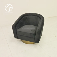 Fauteuil individuel luxueux et moelleux en velours au design créatif, moderne et durable, pour appartement, loisirs, maquillage, manucure et salle à manger
