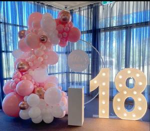 Grande gigante all'ingrosso della fabbrica 3ft 4ft 5ft RGB metallo Neon Led luce fino numeri tendone Stand per festa di compleanno evento decorazione - Product Image 6