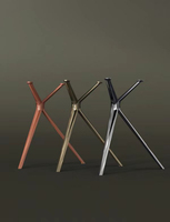 Ensemble de salle à manger d'extérieur : Table ronde à pieds en fer et 3 chaises en teck – Léger, durable, pour maison, bar, jardin – Mobilier et quincaillerie