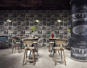 <span class=keywords><strong>Papier</strong></span> <span class=keywords><strong>peint</strong></span> PVC classique noir et blanc, photos de coins de rue, vieux thème de bar, décoration - Product Image 5