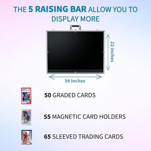 Espositore per Carte di Grandi Dimensioni (5 Barre di Sollevamento, <span class=keywords><strong>Asta</strong></span> di Supporto Integrata e 80 Adesivi) |   34 X 22 Pollici |   Espositore da Tavolo per Fiere - Product Image 2