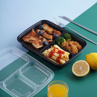 Boîte à lunch jetable en plastique de haute qualité sans BPA, compartimentée, pour la préparation des repas, contenants de stockage alimentaire pour pizza, sandwich, nouilles