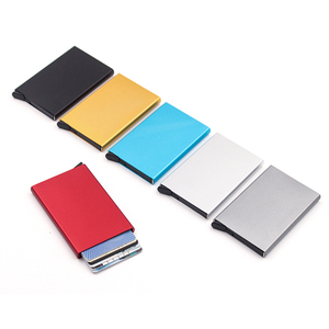 Tarjetero Metálico Antirrobo, Delgado, de Aleación de Aluminio, para Tarjetas de Crédito y de Presentación, con Mecanismo Pop-up - Product Image 1