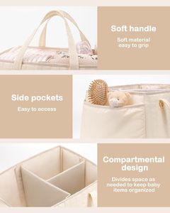 Organizador de Fraldas para Bebê para Mesa de Troca, Armazenamento Portátil para Itens Essenciais de Recém-Nascidos - Product Image 3