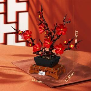 669PCS Blok Bangunan Bonsai Bunga Plum Model Bunga Bata Dekorasi Meja Kreatif Mainan 10311 11004 - Product Image 2