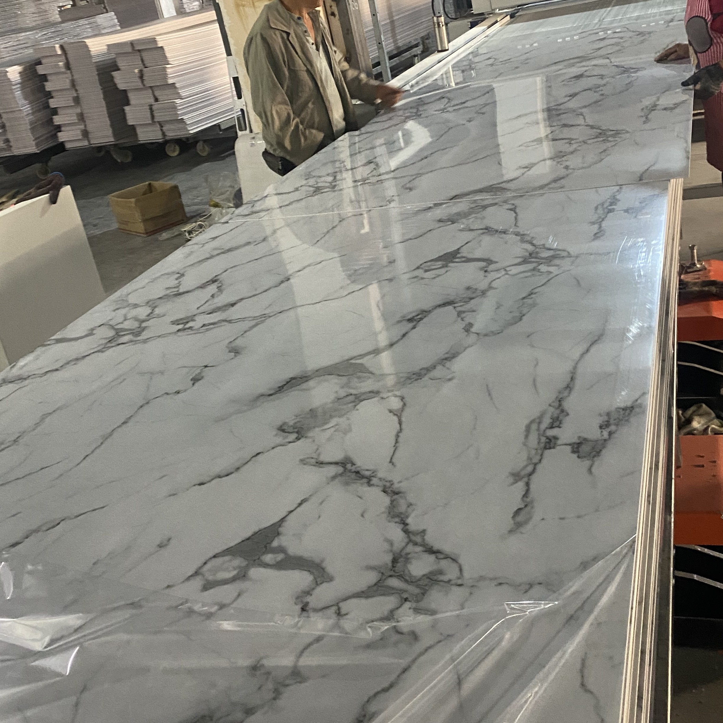 Popular Custom Interior Decor Building Materials UV Coating Marble PVC Wall Panels for TV Wall Board Decoration