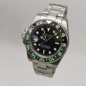 Montre mécanique 40 mm, cristal saphir, acier inoxydable, mouvement NH34, lumineuse, calendrier, position à 9 heures - Product Image 6