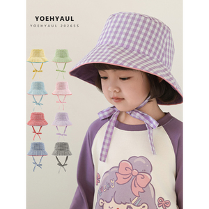 YOEHYAUL S1899 Cappelli a Secchiello Reversibili Casual per Adolescenti e Bambine, Etichetta Personalizzata, Cappello Primaverile a Quadri per Bambini e Ragazzi - Product Image 1