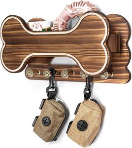 Support <span class=keywords><strong>mural</strong></span> pour laisse de chien style ferme, organisateur d'accessoires pour chien et <span class=keywords><strong>porte</strong></span>-clés en forme d'os pour chien - Product Image 1
