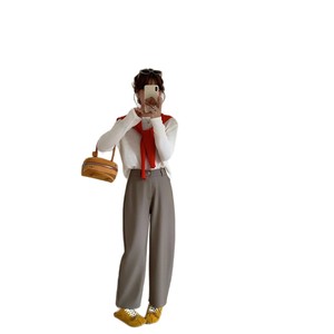 Pantalones de pierna ancha plisados para mujer, pantalones de cuchillo rectos de moda para Otoño e Invierno 2025, pantalones largos informales drapeados sueltos - Product Image 5