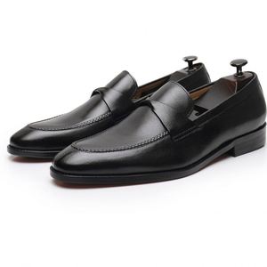 Zapatos Formales de Negocios para Hombre de Cuero Genuino Estilo Británico de Alta Gama - Calzado Casual Elegante Sin Cordones - Product Image 1
