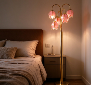 Lámpara de Pie Personalizada con Forma de Tulipán, Luz LED con Diseño Floral, Iluminación Decorativa para Hogar, Bodas, Fiestas, Hoteles, Eventos, Sala de Estar y Dormitorio - Product Image 1