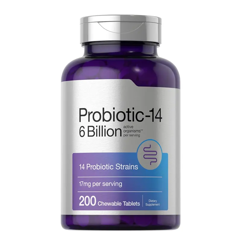 Kauwbare Probiotica 6 Miljard Cfus 200 Tabletten 14 Probiotische Stammen Vegetarisch Non-Gmo & Glutenvrij Supplement