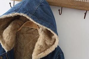 <span class=keywords><strong>M</strong></span>-XL休闲学院风格羔羊羊毛加厚运动夹克连帽中长外套牛仔拉绳口袋长袖夹克 - Product Image 4