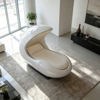 Fauteuil de relaxation moderne avec lumière LED, chaise longue inclinable de luxe en fibre de verre en forme d'œuf pour le bureau et la maison