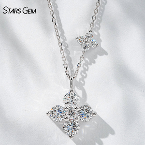 Starsgem 1.6ct 4.5mm Round Brilliant Cut Lab Grown Diamond 18K White Gold Rhodium Plated Classic Pendant <b>Necklace</b> - Product Image 1