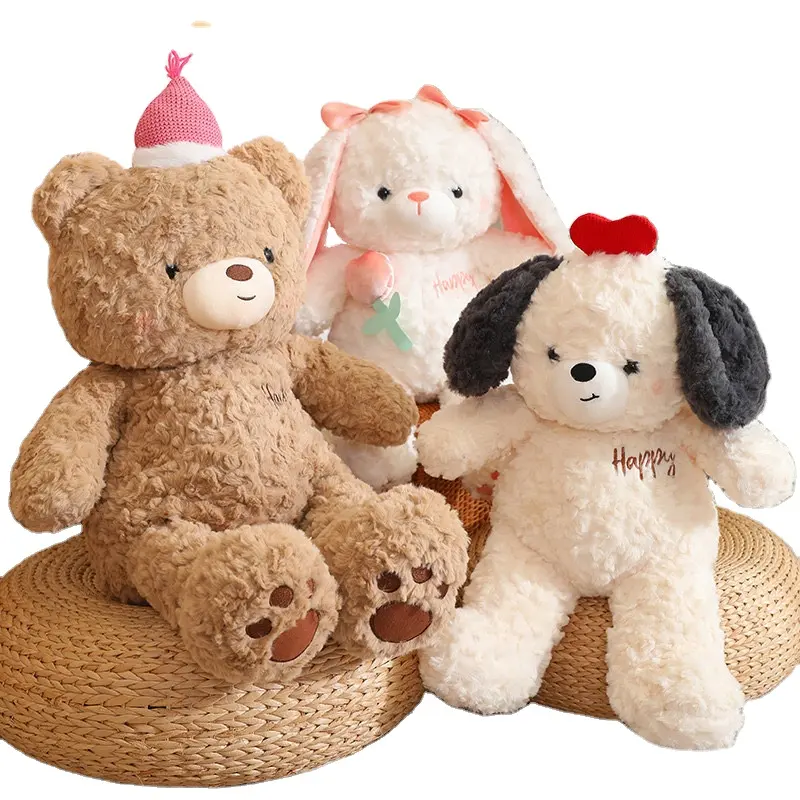 2024 nouveau cadeau saint valentin amour coeur ours en peluche poupée anniversaire heureux chien lapin ours en peluche jouet