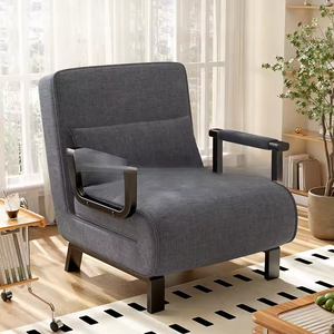Divano Letto Moderno Regolabile a Una Piazza con Movimento a <span class=keywords><strong>Dondolo</strong></span>, Rivestimento in Tessuto e Struttura in Metallo - Arredamento di Alta Qualità per Soggiorno - Product Image 3