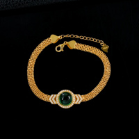Bracelet à breloques vintage en argent 925 avec K jaune brillant, élégant, cadeau d'anniversaire parfait, unisexe L