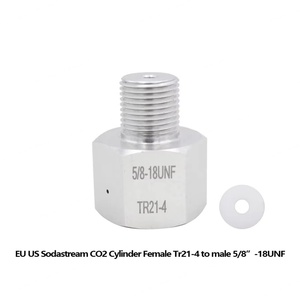 Adaptador Convertidor para Acuario HomeBrew para Tanque de CO2 Sodastream W21.8, CGA320, 3/8-24UNF 5/8-18UNF - Product Image 2